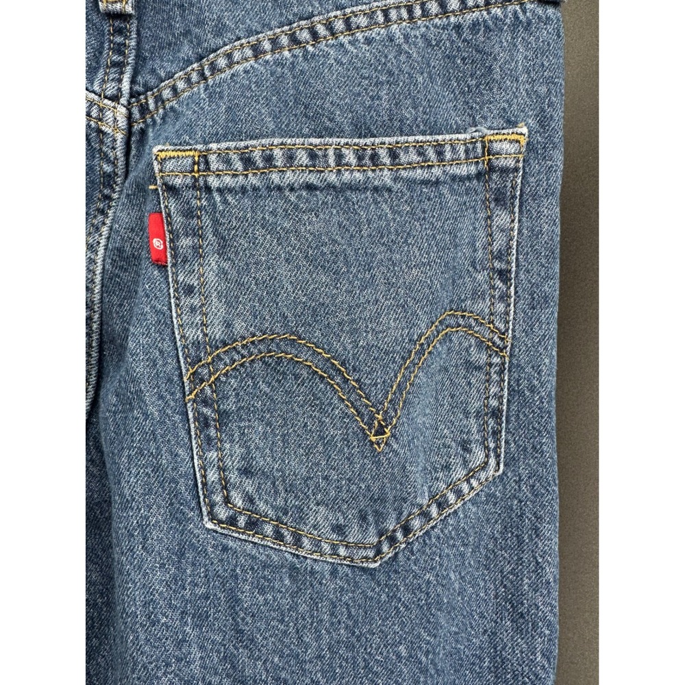 Levi's High Waisted Straight Jeans 27 Waterless Denim Vintage Wash 90s Mom Fit - Picture 2 of 7